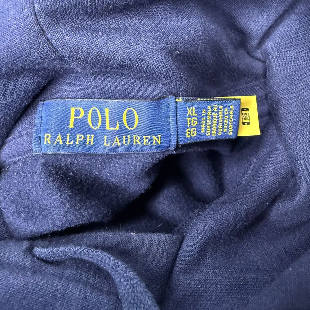 Polo Ralph Lauren Polo Bear Denim Flag Hoodie Men XL Navy Americana Y2K - Picture 6 of 11